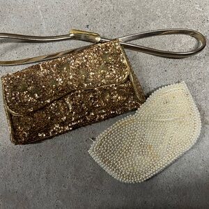 Vintage purses and vintage gold snake belt